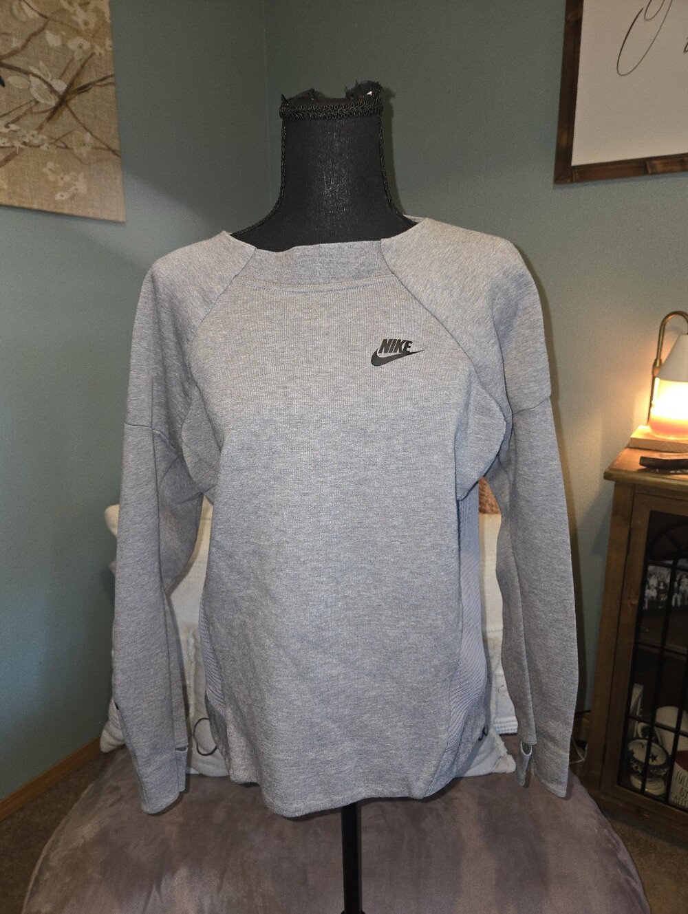 Nike Women's Tech Fleece Mesh Crew Neck Pullover